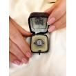 Artystyczny pierścionek platynowy ART DECO z szafirami