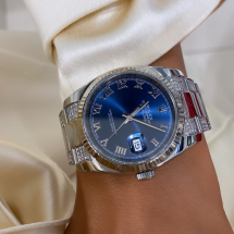 Rolex Datejust 36 z diamentami, niebieska tarcza