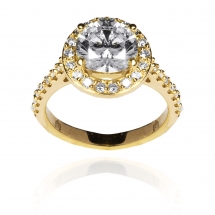 Lovely Halo Ring brylantowy pierścionek różowe złoto