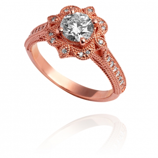 Luxury Sides pierścionek z różowego złota