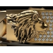 "LionsEmpire™" złota bransoletka męska z lwem oraz diamentami